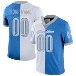 Maillot de football personnalisé en maille bleu poudre gris-blanc