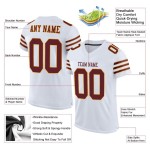 Maillot de football authentique personnalisé en maille blanc bordeaux et or