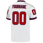 Maillot de football rétro authentique en maille blanc rouge et bleu marine personnalisé Maillot de football rétro authentique en maille blanc rouge et bleu marine personnalisé